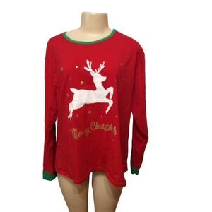 IF Family Long Sleeve Pajamas Top Pants  XXLarge Red White Green Cotton